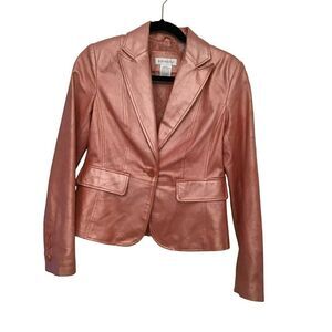 Worthington XS Peach Pearlescent Lined Blazer